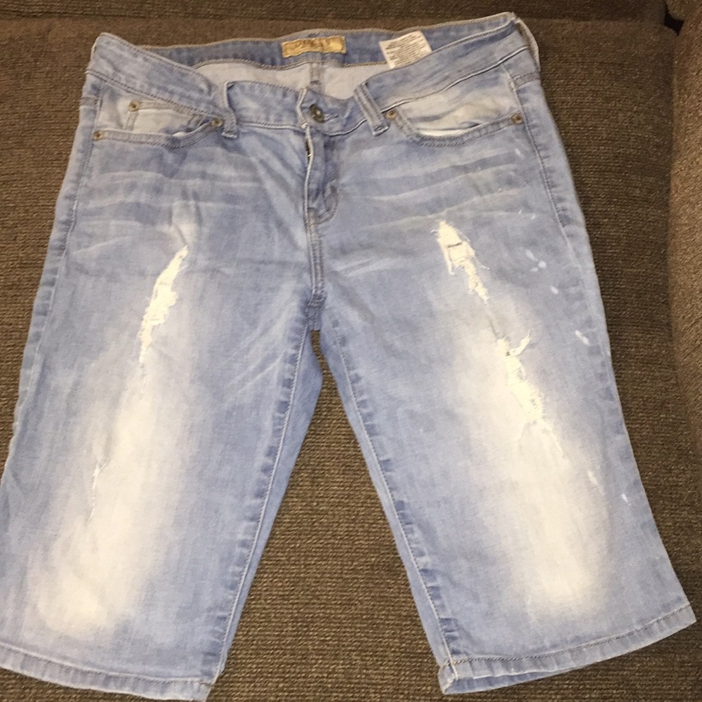 Long jean shorts